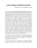 PLAN DE TRABAJO COMISIÓN DE DEPORTES