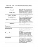 Análisis de “Más información, menos conocimiento”