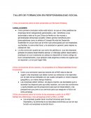 TALLER DE FORMACION EN RESPONSABILIDAD SOCIAL