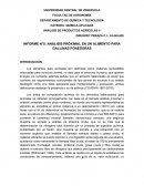 Informe bromatologico Alimentos para gallinas