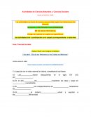 Actividades de Ciencias Naturales y Ciencias Sociales