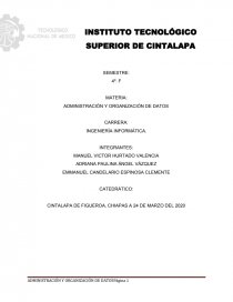 ADMINISTRACION Y ORGANIZACION DE DATOS. Página 1