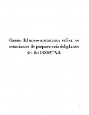 Causas del acoso sexual, que sufren los estudiantes de preparatoria del plantes 24 del COBATAB