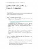 GUÍA PARA ESTUDIAR EL TEMA 7: FINANZAS