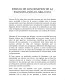 ENSAYO DE LOS DESAFIOS DE LA FILOSOFIA PARA EL SIGLO XXI