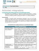 Actividad integradora Características del cuidado enfermero en las diferentes etapas