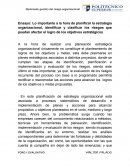 Lo importante a la hora de planificar la estrategia organizacional, identificar y clasificar los riesgos que puedan afectar el logro de los objetivos estratégicos