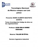 Investigación Código de ética en las organizaciones