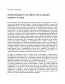 Sostenibilidad en Mejora de la calidad