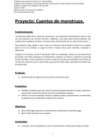 Literatura Proyecto: Cuentos de monstruos. Página 1
