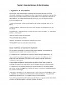 Las decisiones de localización