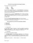 TIPOS DE ECUACIONES DE SEGUNDO GRADO