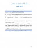 ¿Cómo escribir un artículo científico?