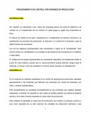 Procedimiento de control por ordenes de producción