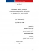 PLAN DE NEGOCIOS. ESCUELA DE OCIO