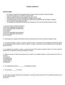 INTERES COMPUESTO . INSTRUCCIONES. Página 1