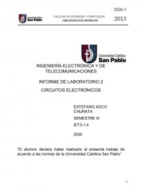 INFORME DE LABORATORIO 2 CIRCUITOS ELECTRÓNICOS. Página 1