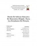 Diseño De Software Educativo De Matemática Dirigido Hacia Los Estudiantes De Primaria