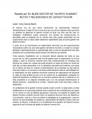 Reseña del “EL BUEN GESTOR DE TALENTO HUMANO” RETOS Y NECESIDADES DE CAPACITTACION