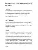 Características Generales de autores y sus obras. (Naturalismo)