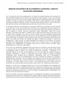 Impacto económico de la pandemia coronavirus, sobre la economía colombiana