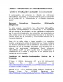 Introducción a la Gestión Económico Social