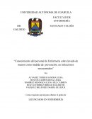 Conocimiento del personal de enfermería sobre lavado de manos como medida de prevención, en infecciones nosocomiales