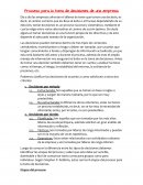 Proceso para la toma de decisiones de una empresa