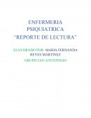 ENFERMERIA PSIQUIATRICA “REPORTE DE LECTURA”