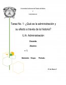 Tarea No. 1: ¿Qué es la administración y su efecto a través de la historia?