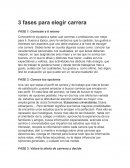 3 fases para elegir carrera