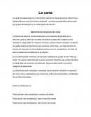 La carta de un menu