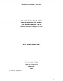 PROYECTO MECÁNICA DE FLUIDOS. Página 1