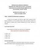 DIVISIÓN DE EXPRESIONES ALGEBRAICAS