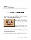 Comunicado de prensa Rocha´s Coffee Place