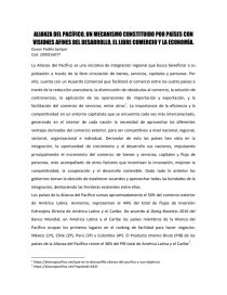 ALIANZA DEL PACÍFICO, UN MECANISMO CONSTITUIDO POR PAÍSES CON VISIONES AFINES DEL DESARROLLO. Página 1
