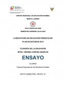 ENSAYO FILOSOFÍA DE LA EDUCACIÓN