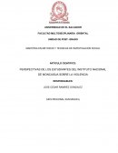 PERSPECTIVAS DE LOS ESTUDIANTES DEL INSTITUTO NACIONAL DE MONCAGUA SOBRE LA VIOLENCIA