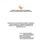 ANÁLISIS DE LAS CONDICIONES DE HIGIENE Y SEGURIDAD Y SALUD LABORAL DE LA EMPRESA DISTRIBUIDORA LUMOCA C.A. CARACAS SEDE EL LLANITO EN EL 4TO TRIMESTRE DE 2016