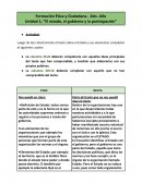 Unidad 1; “El estado, el gobierno y la participación”