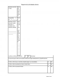 REPORTE DE ACTIVIDADES DIARIAS. Página 1