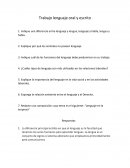 Trabajo lenguaje oral y escrito