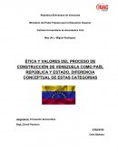 Etica y Valores en la Construcción, de Venezuela como país