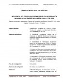 INFLUENCIA DEL COVID-19 (CORONA VIRUS) EN LA POBLACIÓN MUNDIAL