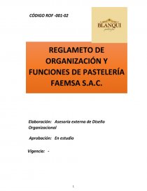 ROF de la PASTELERÍA FAEMSA S.A. C. Página 1