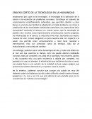 ENSAYO CORTO DE LA TECNOLOGIA EN LA HUMANIDAD