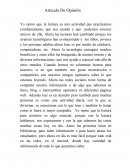 Opinion sobre lectura y tecnologia