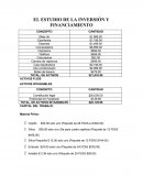 EL ESTUDIO DE LA INVERSIÓN Y FINANCIAMIENTO