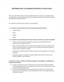 Actividades para la contingencia Sanitaria en nuestro país