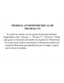 Medidas antropométricas de Michoacán